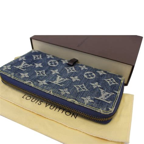 louis vuitton blue denim wallet|louis vuitton wallet zipper pull.